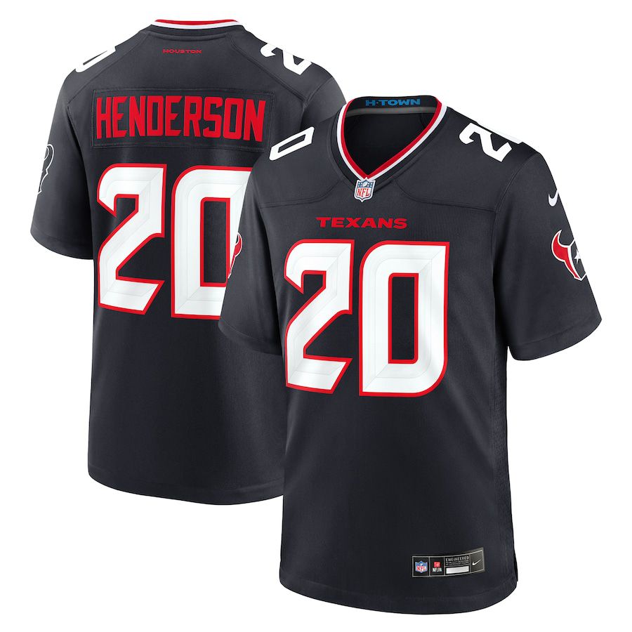 Men Houston Texans #20 C.J. Henderson Nike Navy Team Game NFL Jersey->houston texans->NFL Jersey